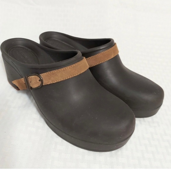 🍓CROCS SARAH CLOG WOMEN 8 waterproof arch support nonmarking sole leather strap - Picture 5 of 9